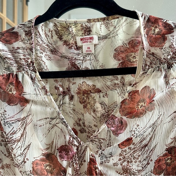 MOSSIMO IVORY FLORAL TIERED DRESS - Picture 8 of 13